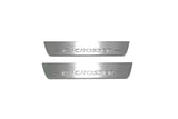 Citroen C-Crosser 2007+ door sill plates in stainless steel with C-Crosser logo