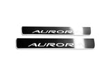 Oldsmobile Aurora I 1995+ LED door sill plates with Aurora logo