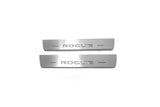 Nissan Rogue II T32 2014+ stainless steel LED door sill plates with Rogue logo