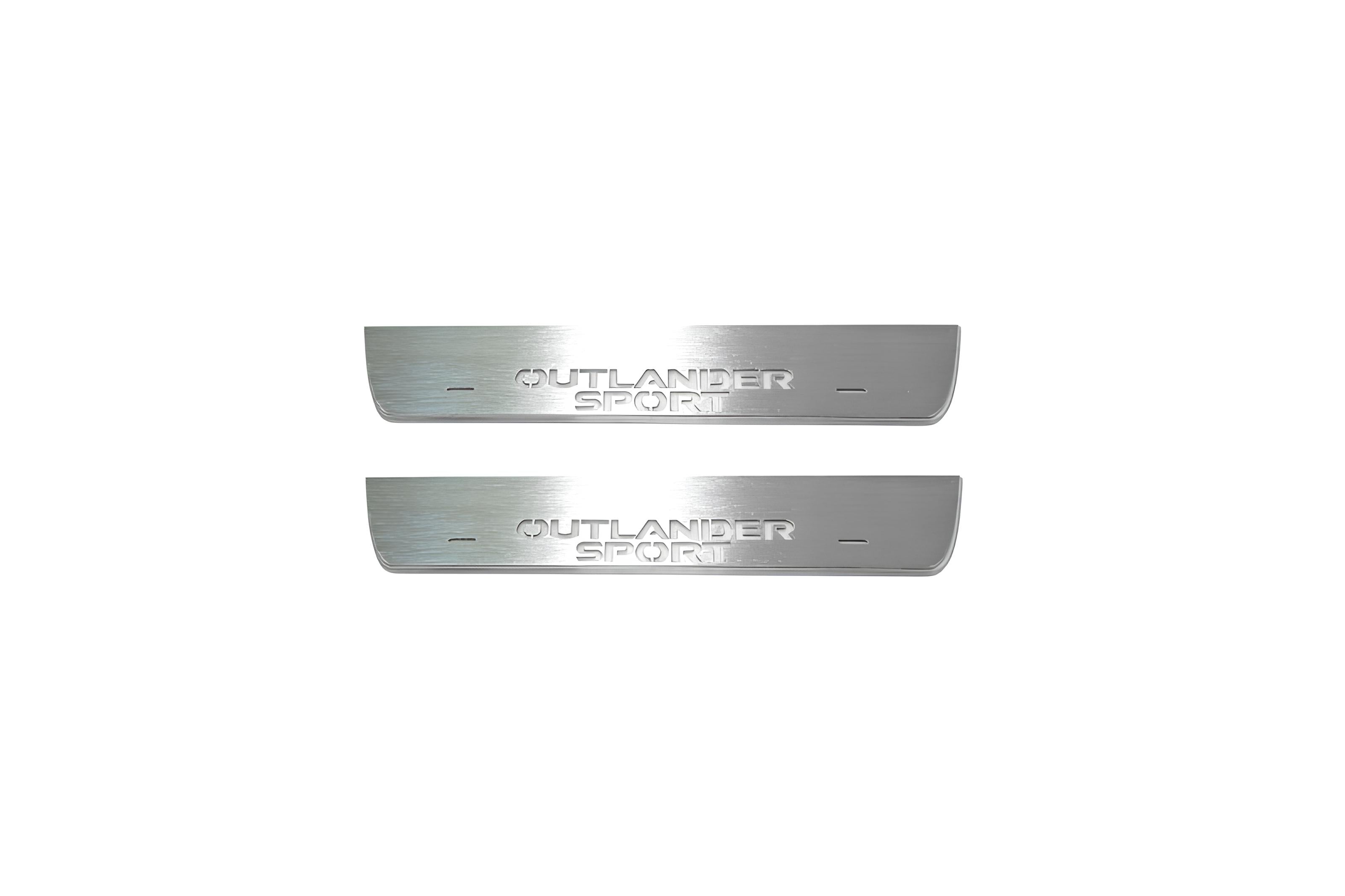 Illuminated LED Door Sill Tread Plates Mitsubishi Outlander Sport 2010+ With Outlander Sport Logo Mitsubishi Led Door Sills opdesign