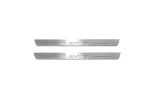 Illuminated LED Door Sill Tread Plates Lexus LX III 2008+ With Lexus Logo Lexus Led Door Sills opdesign