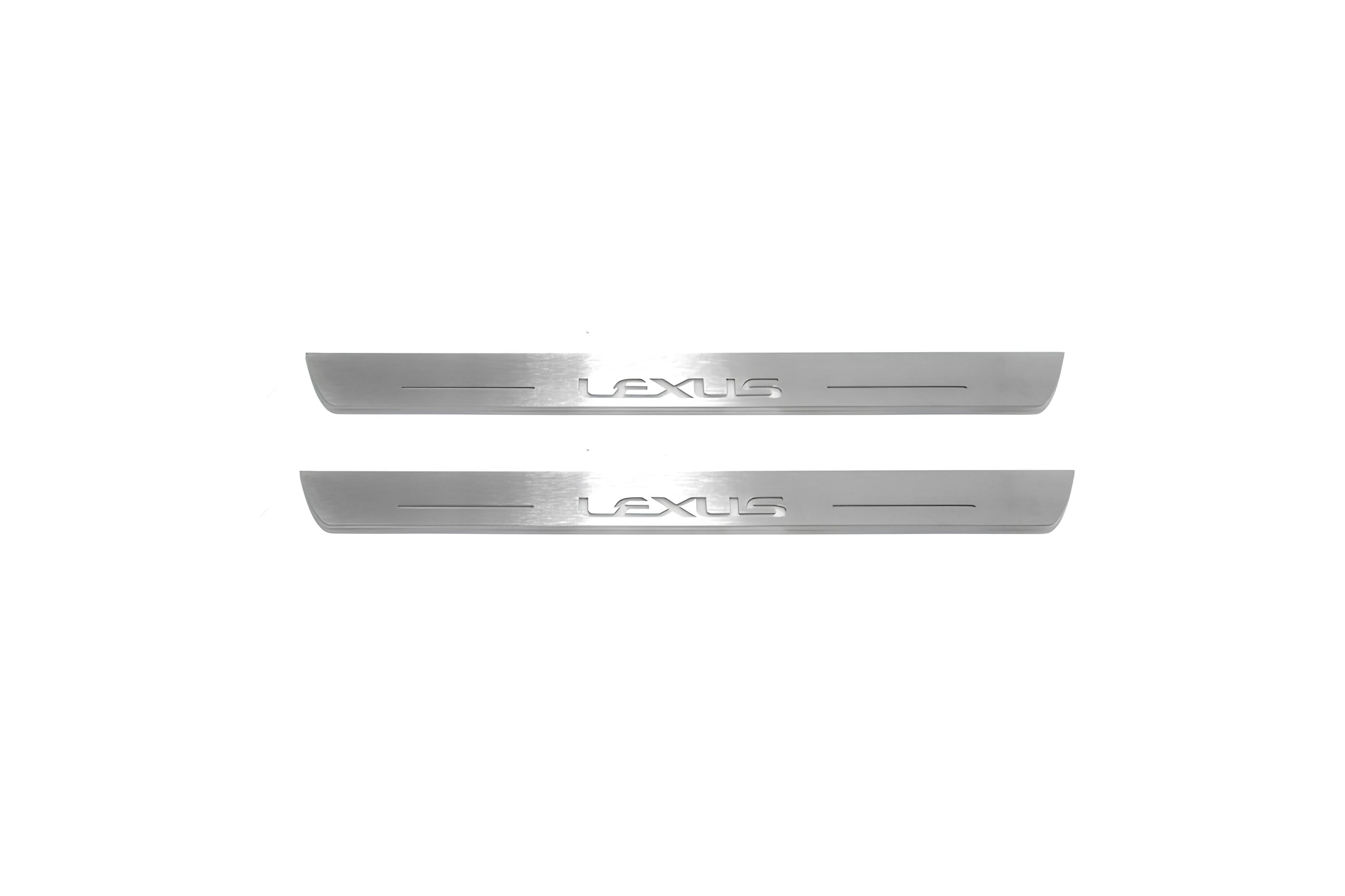 Illuminated LED Door Sill Tread Plates Lexus LX III 2008+ With Lexus Logo Lexus Led Door Sills opdesign