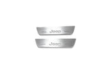 Jeep Cherokee KL 2014+ LED door sill plates stainless steel with Jeep logo