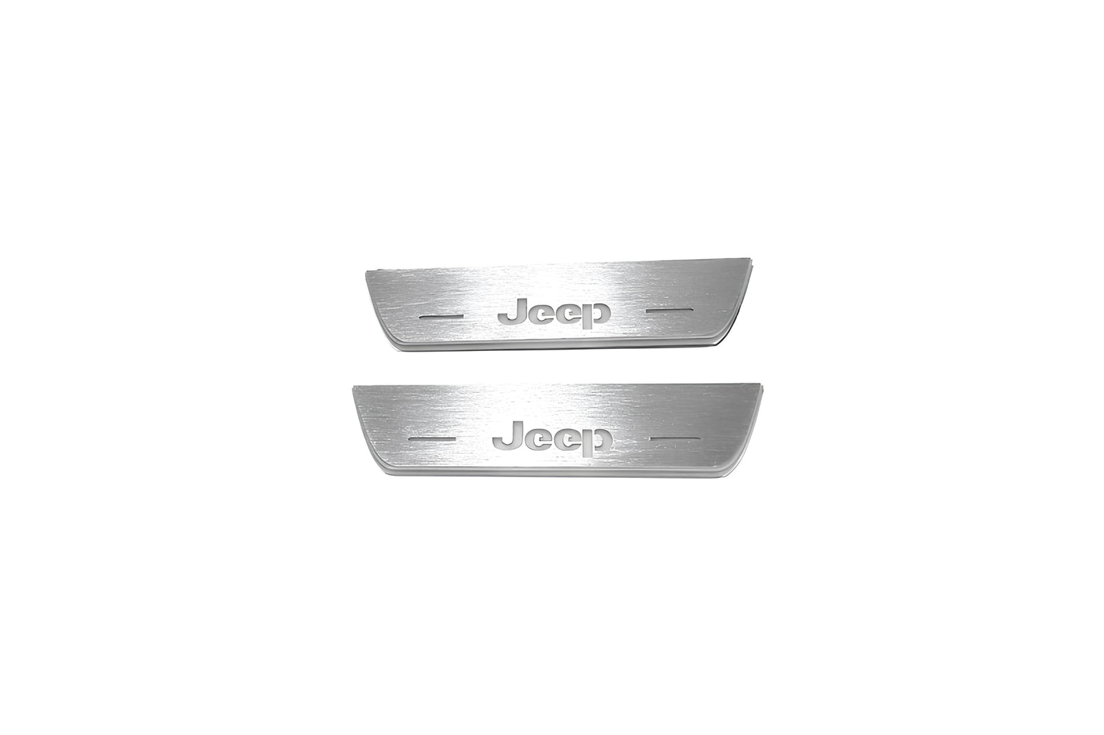Jeep Cherokee KL 2014+ LED door sill plates stainless steel with Jeep logo