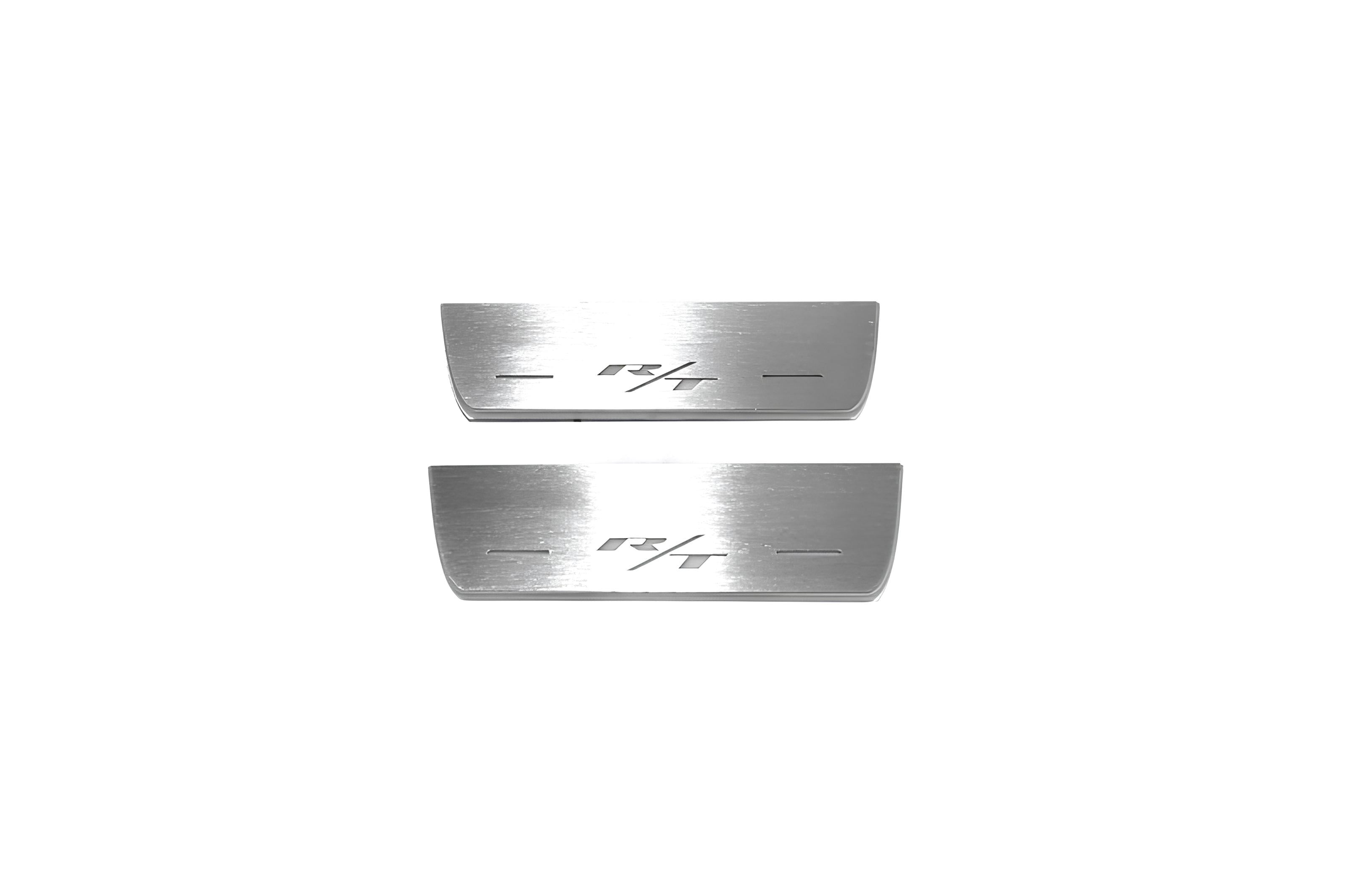 Illuminated LED Door Sill Tread Plates Dodge Durango III 2011+ With Durango R/T Logo Dodge Led Door Sills opdesign