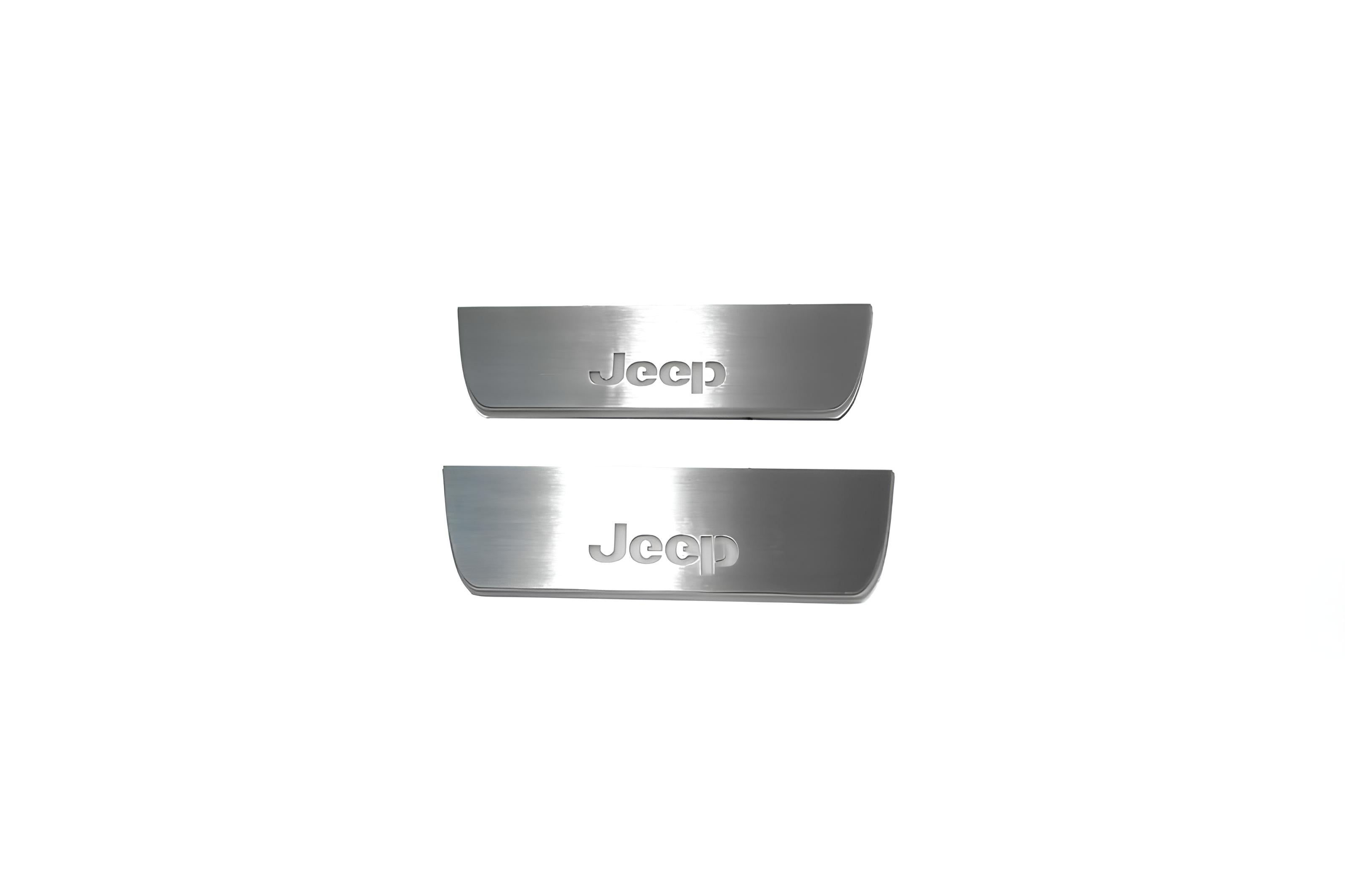 Illuminated LED Door Sill Tread Plates Jeep Grand Cherokee IV 2010-2021 With Jeep Logo Jeep Led Door Sills opdesign