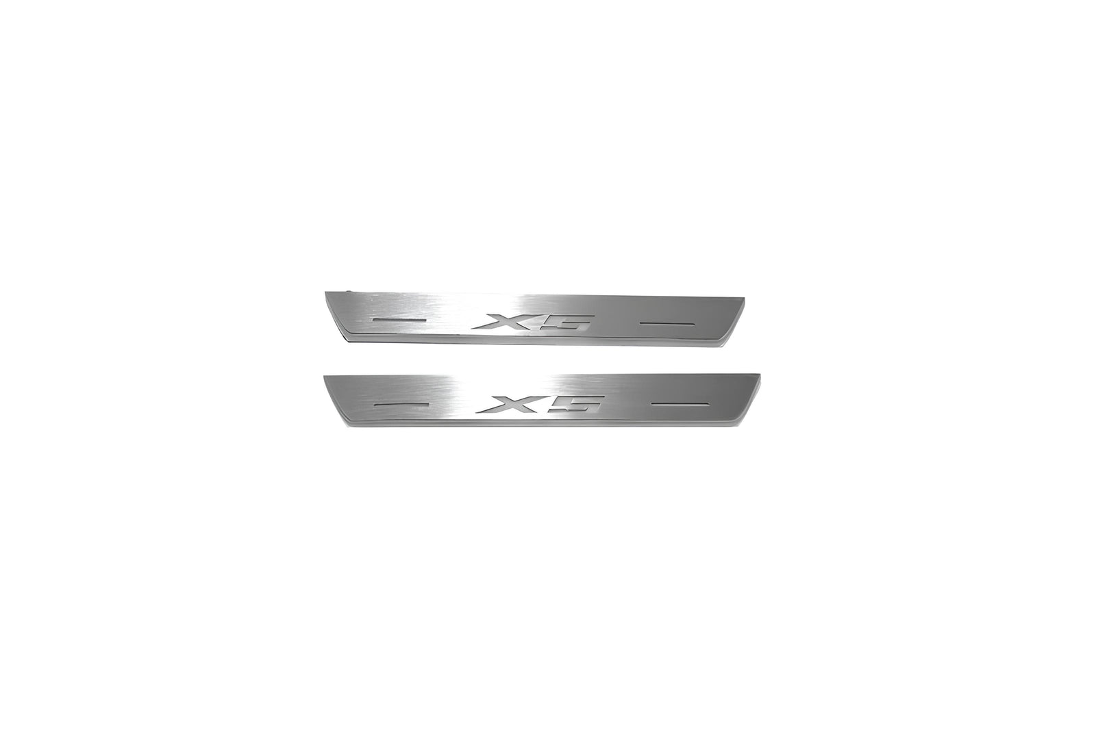 BMW X5 E70 2006+ illuminated entry guards in stainless steel with X5 logo