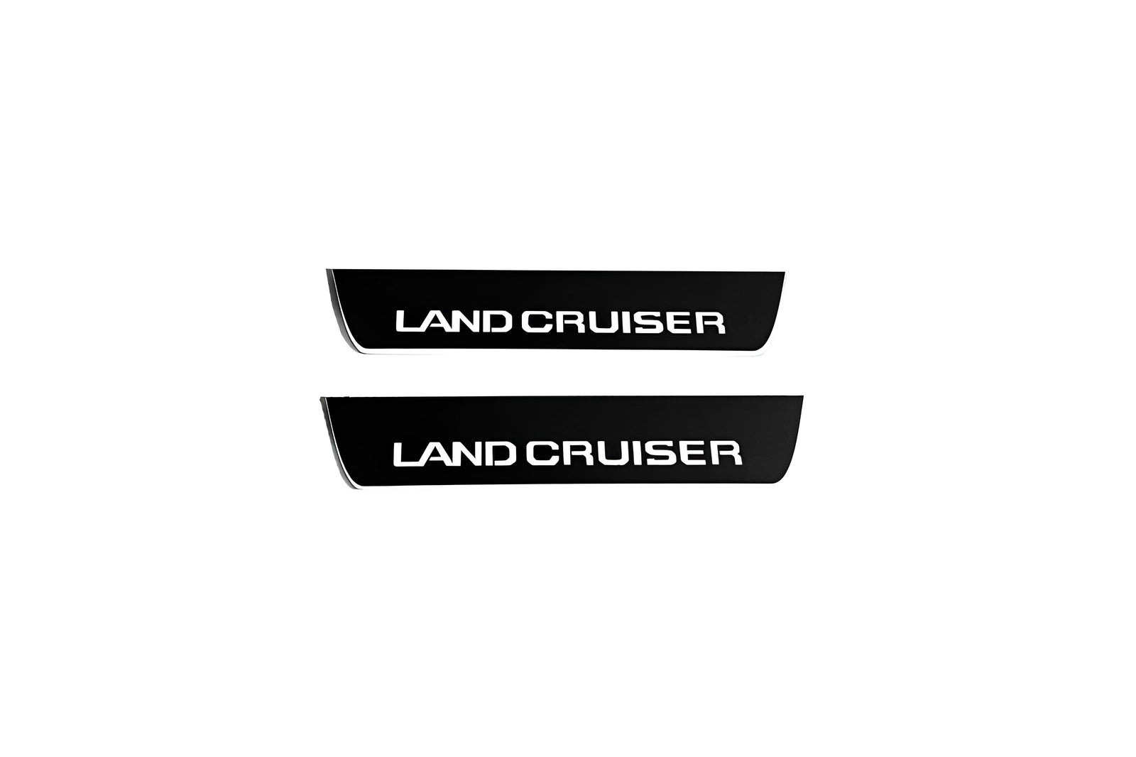 stainless steel LED door sill plates for Toyota Prado 250 2023+ with Land Cruiser logo
