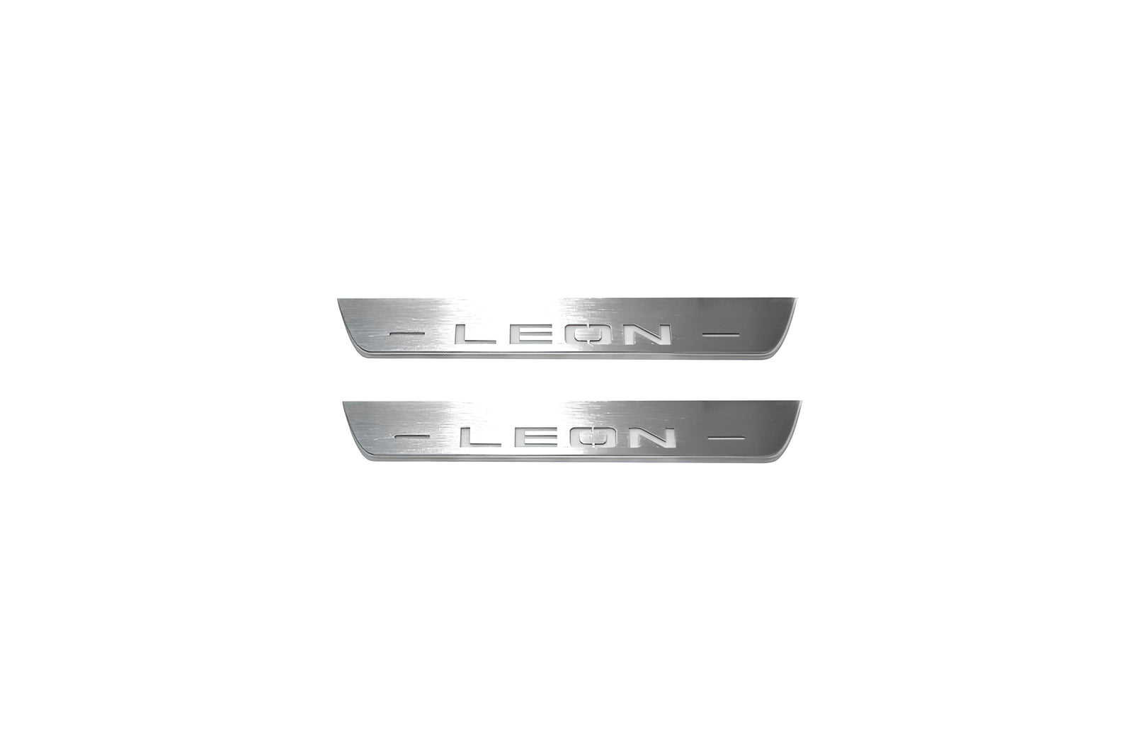 Seat Leon III 2013+ LED door sill plates stainless steel with Leon logo