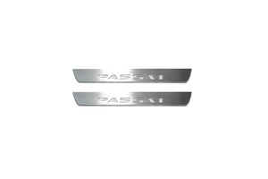 Illuminated LED Door Sill Tread Plates Volkswagen Passat B8 2015-2023 With Passat Logo (type 1) Volkswagen Led Door Sills decoinfabric