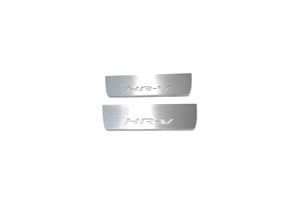 Illuminated LED Door Sill Tread Plates Honda HR-V II 2013-2022 With HR-V Logo Honda Led Door Sills opdesign