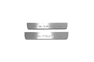 Illuminated LED Door Sill Tread Plates Nissan X-Trail T32 2014+ With X-Trail Logo Nissan Led Door Sills opdesign