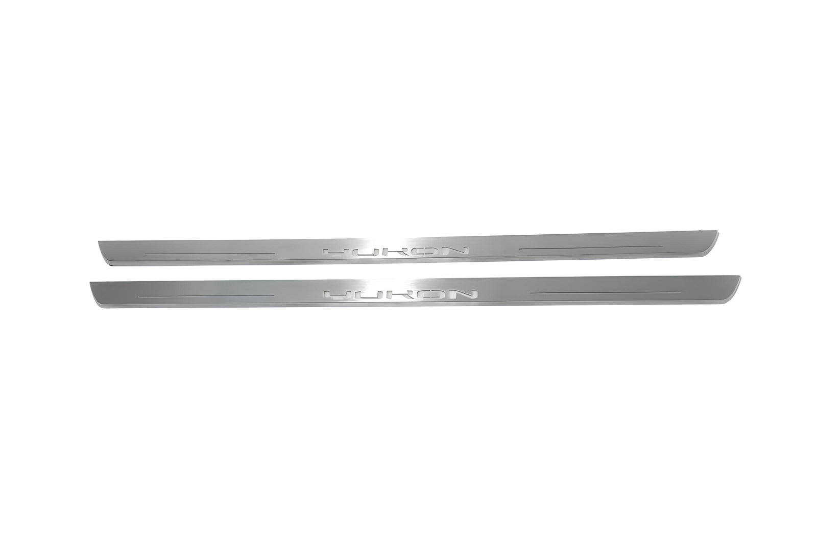 GMC Yukon V 2020+ stainless steel illuminated entry guards with Yukon logo