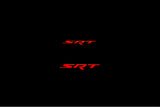 illuminated door sill protectors matte black coated stainless steel Jeep Grand Cherokee IV WK2 2010+ with SRT logo