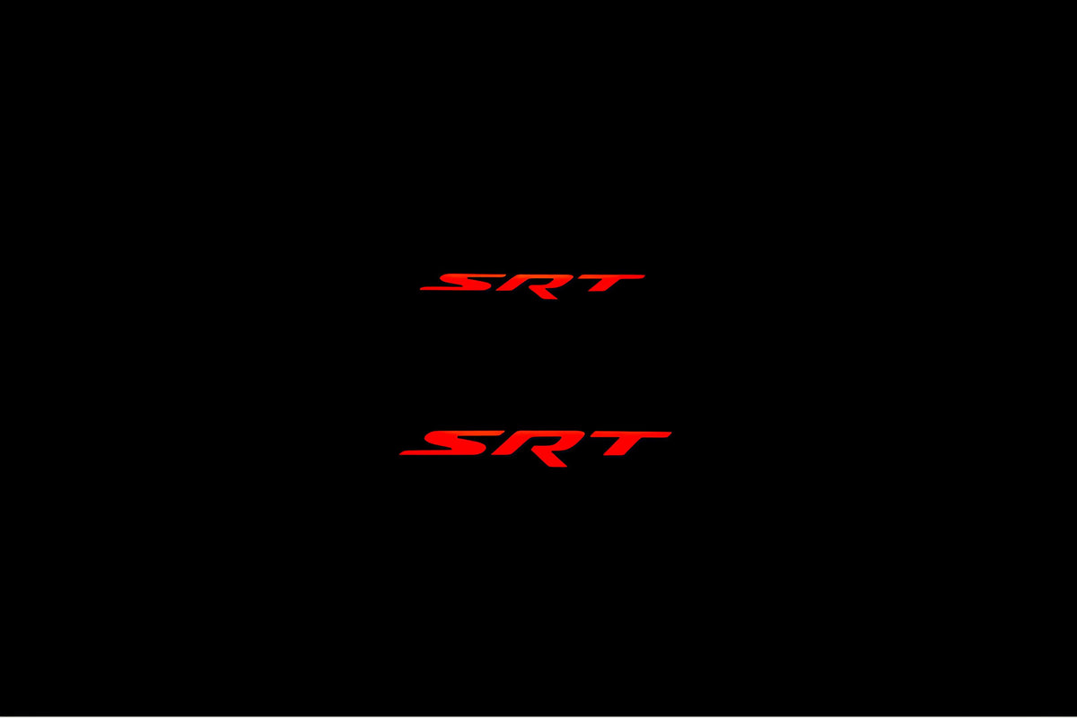 illuminated door sill protectors matte black coated stainless steel Jeep Grand Cherokee IV WK2 2010+ with SRT logo