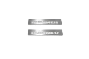 Illuminated LED Door Sill Tread Plates Hummer H2 2002-2009 With Hummer Logo Hummer Led Door Sills opdesign