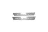 Toyota Highlander IV XU70 2019+ stainless steel illuminated entry guards with Highlander logo