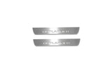 LED door sill plates for Mitsubishi Outlander IV 2021+ stainless steel with Outlander logo