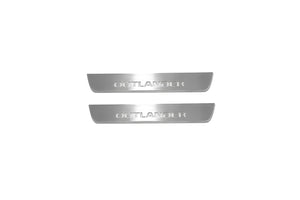 Illuminated LED Door Sill Tread Plates Mitsubishi Outlander III 2012-2021 With Outlander Logo Mitsubishi Led Door Sills opdesign