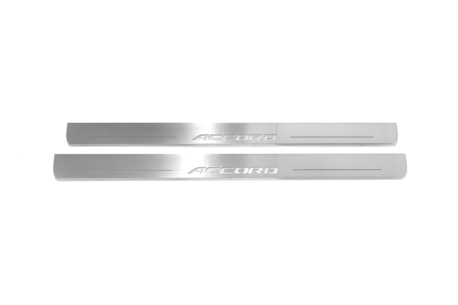 Honda Accord X 2018+ LED door sill plates in stainless steel with Accord logo