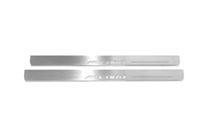 Illuminated LED Door Sill Tread Plates Honda Accord X 2018-2023 With Accord Logo Honda Led Door Sills opdesign
