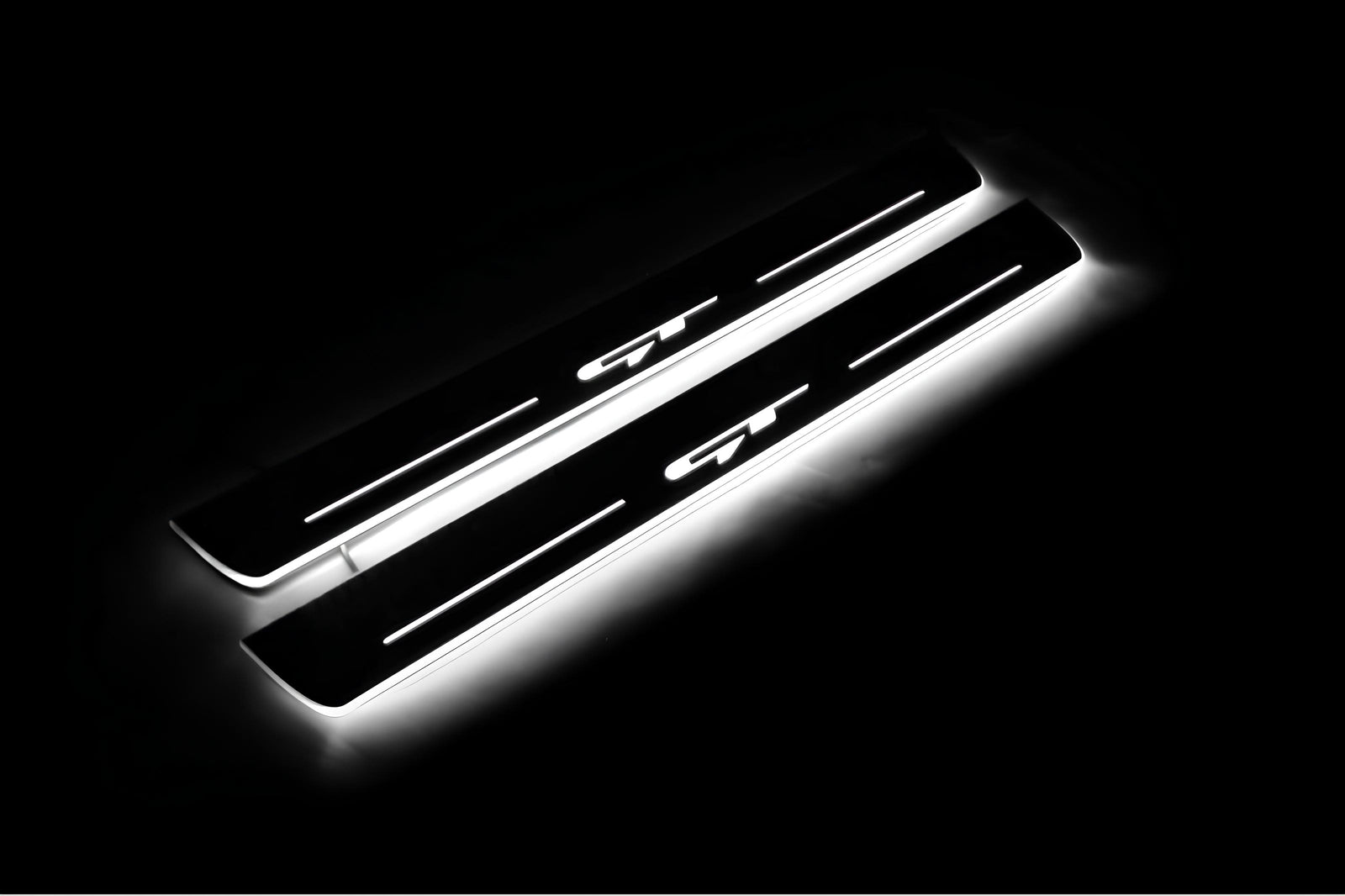 KIA Optima IV 2015+ LED door sill plates in stainless steel with GT logo