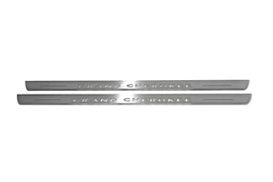 Illuminated LED Door Sill Tread Plates Jeep Grand Cherokee III 2005-2010 With Grand Cherokee Logo Jeep Led Door Sills opdesign