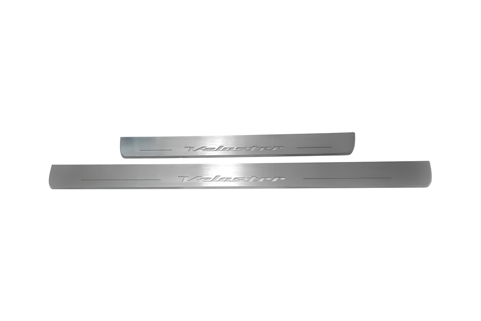 LED door sill plates Hyundai Veloster I 2011+ in stainless steel with Veloster logo