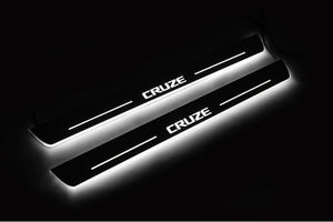 Chevrolet Cruze II 2016+ LED Door Sills Illuminated Scuff Cruze Logo Stainless Steel Entry Guards