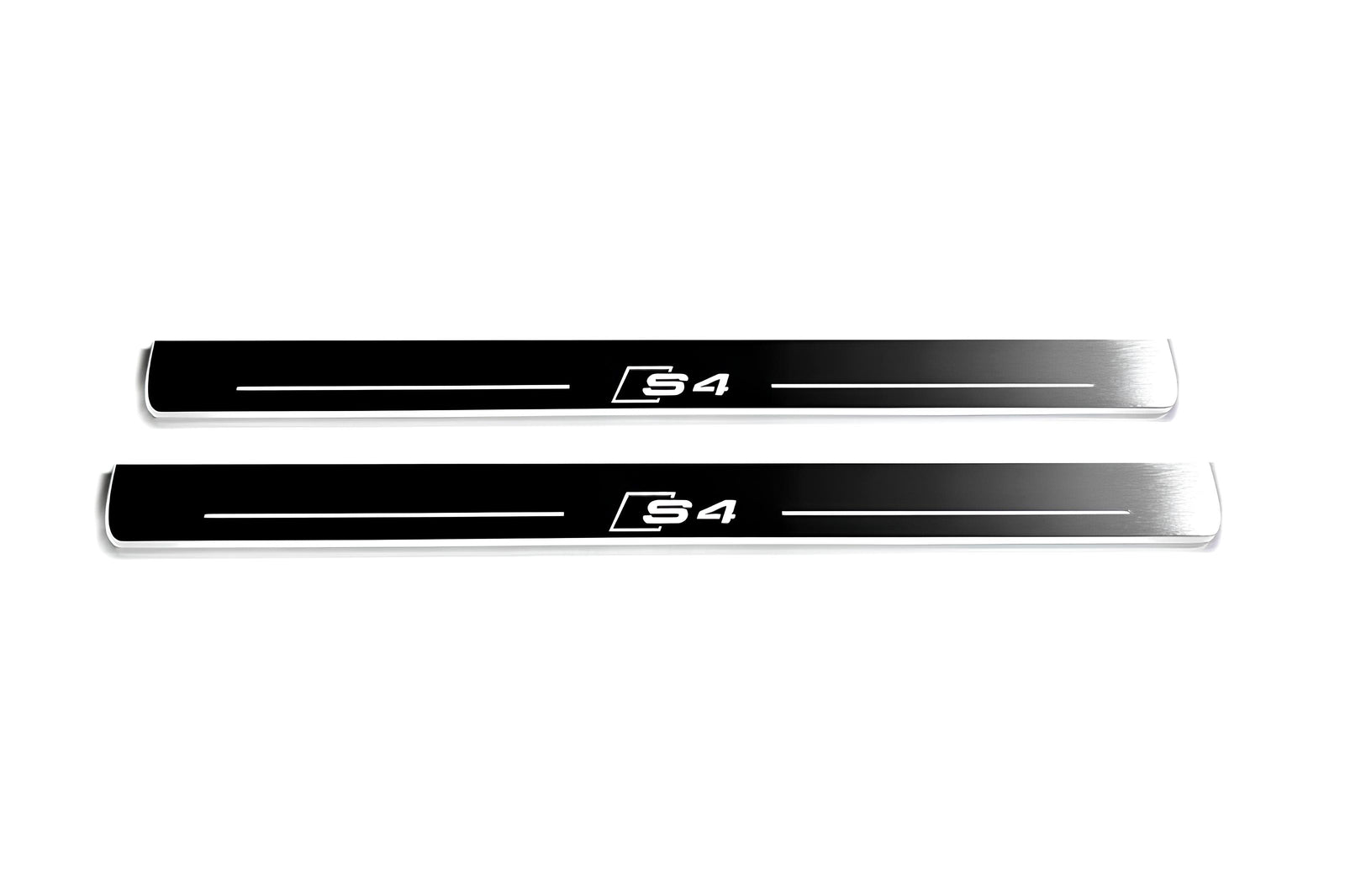 Audi A4 B8 2007+ LED door sill plates in stainless steel with S4 logo