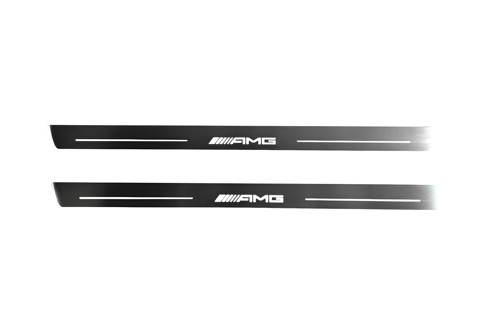 LED door sill plates Mercedes C W205 Coupe 2014+ stainless steel with AMG logo