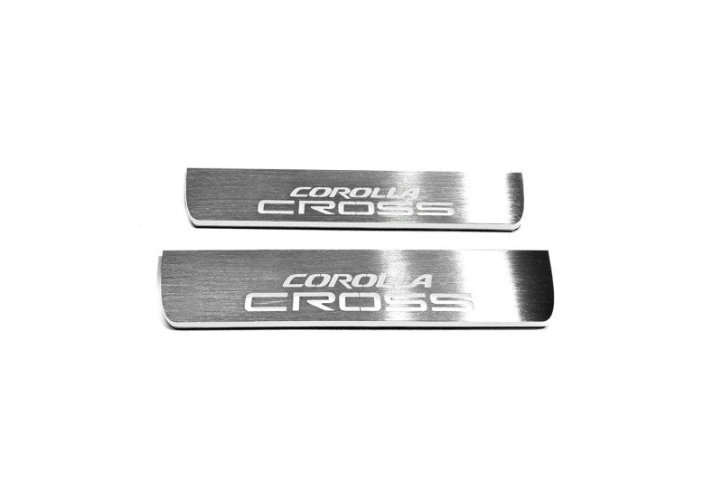 Toyota Corolla Cross Stainless LED Door Sills – Corolla Cross Logo