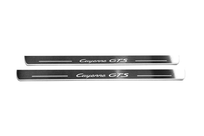 Porsche Cayenne Coupe E3 Stainless LED Door Sills – Cayenne GTS Logo