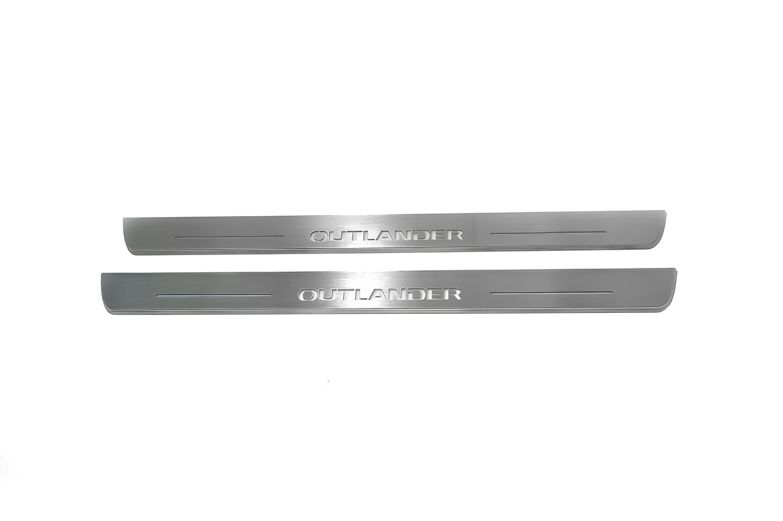 LED door sill plates stainless steel Mitsubishi Outlander IV 2021+ with Outlander logo
