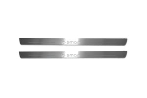 Illuminated LED Door Sill Tread Plates Smart Fortwo III 2014+ With Smart Logo Smart Led Door Sills decoinfabric