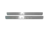 Toyota Sienna III XL30 2011+ stainless steel LED door sill plates with Sienna logo