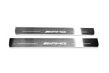 Mercedes G-Class W464 2018+ LED door sill plates in stainless steel with AMG logo