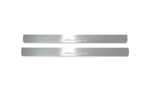 Illuminated LED Door Sill Tread Plates Honda Accord IX 2013-2018 With Accord Logo Honda Led Door Sills opdesign
