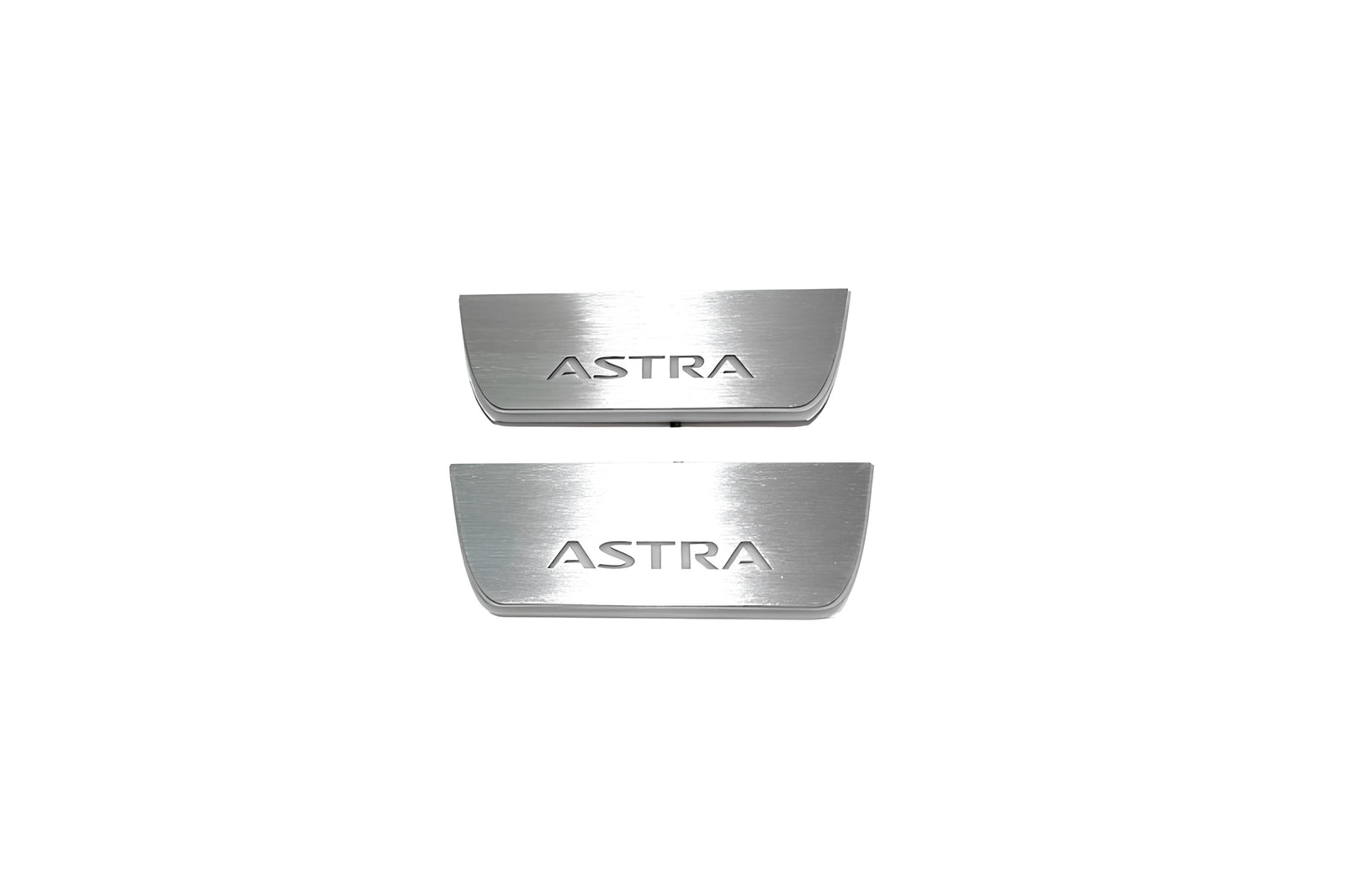 LED door sill plates Opel Astra J 2009+ in stainless steel with Astra logo