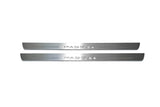 Volkswagen Passat B6 2005+ LED door sill plates in stainless steel with Passat logo