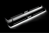 stainless steel LED door sill plates with Peugeot 4007 2007+ with 4007 logo