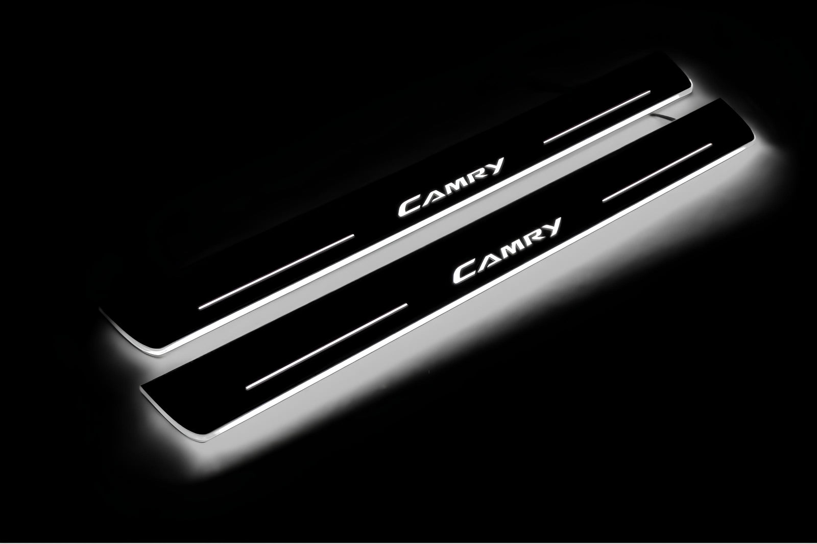 stainless steel LED door sill plates for Toyota Camry V50 2012+ with Camry logo