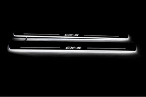 Illuminated LED Door Sill Tread Plates Mazda CX-5 II 2017+ With CX-5 Logo Mazda Led Door Sills opdesign