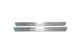 Toyota Highlander IV XU70 2019+ LED door sill plates in stainless steel with Highlander logo