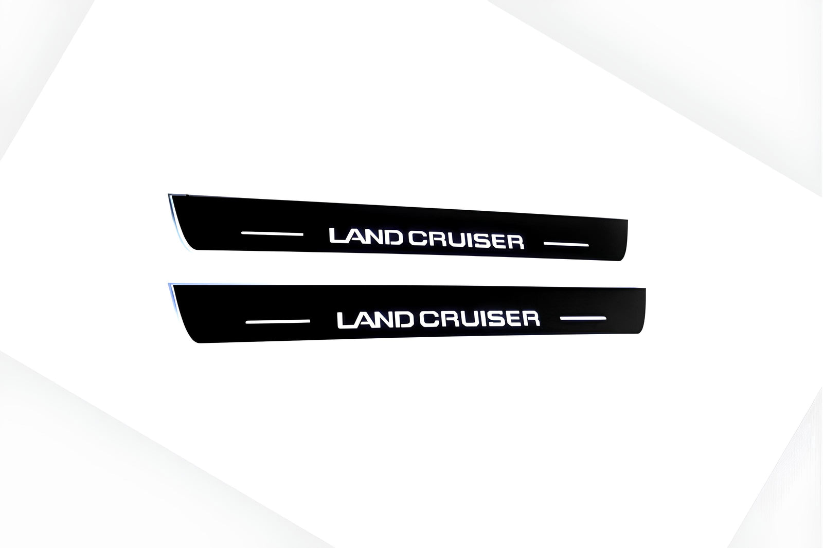 Toyota Prado 250 2023+ stainless steel LED door sill plates with Land Cruiser logo
