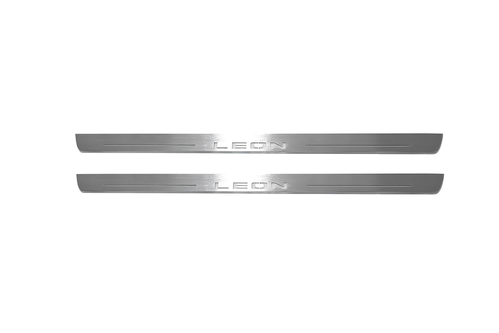 LED door sill plates for Seat Leon III 2013+ stainless steel with Leon logo