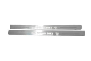 Illuminated LED Door Sill Tread Plates Chevrolet Camaro V 2009-2015 With BumbleBee Logo Chevrolet Led Door Sills opdesign