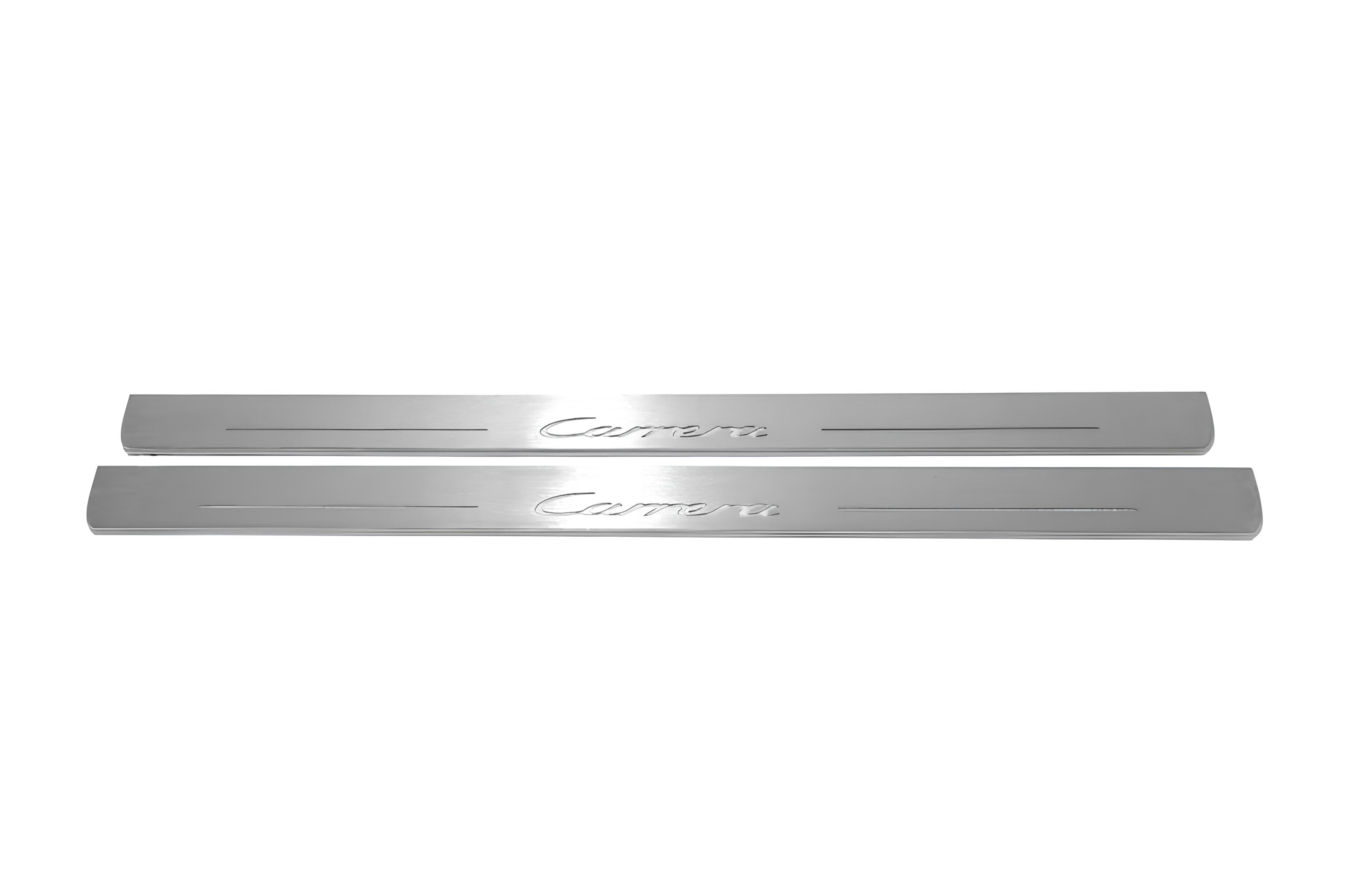 Illuminated LED Door Sill Tread Plates Porsche 911 (997) GT1 2004-2012 With Carrera Logo Porsche Led Door Sills opdesign
