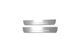 LED door sill plates Toyota Tundra II XK50 2007+ in stainless steel with Tundra logo