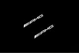 Mercedes E W211 2002+ illuminated door sill protectors stainless steel with AMG logo